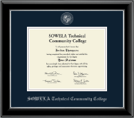SOWELA Technical Community College Silver Embossed Diploma Frame in Onyx Silver
