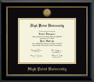High Point University diploma frame - Gold Engraved Medallion Diploma Frame in Onyx Gold