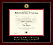 Wentworth Institute of Technology Gold Engraved Medallion Diploma Frame in Sutton