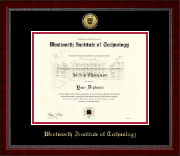 Wentworth Institute of Technology diploma frame - Gold Engraved Medallion Diploma Frame in Sutton