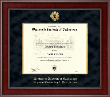 Wentworth Institute of Technology diploma frame - Presidential Gold Engraved Diploma Frame in Jefferson