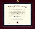 Wentworth Institute of Technology diploma frame - Millennium Gold Engraved Diploma Frame in Cordova
