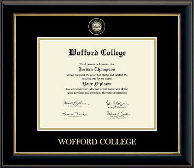 Wofford College diploma frame - Masterpiece Medallion Diploma Frame in Onyx Gold
