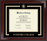 Wofford College Showcase Edition Diploma Frame in Encore
