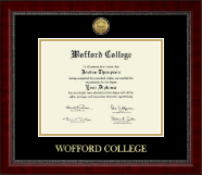 Wofford College Gold Engraved Medallion Diploma Frame in Sutton