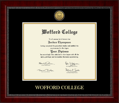 Wofford College diploma frame - Gold Engraved Medallion Diploma Frame in Sutton