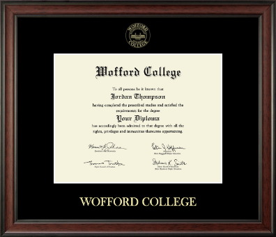 Wofford College diploma frame - Gold Embossed Diploma Frame in Studio