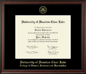 University of Houston-Clear Lake diploma frame - Gold Embossed Diploma Frame in Studio