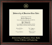 University of Houston-Clear Lake diploma frame - Gold Embossed Diploma Frame in Studio