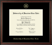 University of Houston-Clear Lake Gold Embossed Diploma Frame in Studio