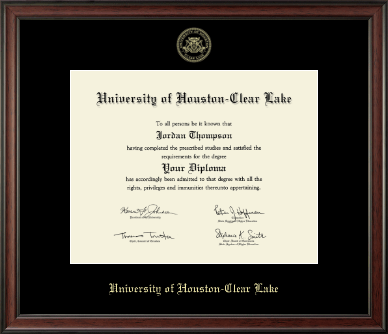 University of Houston-Clear Lake diploma frame - Gold Embossed Diploma Frame in Studio