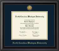 North Carolina Wesleyan University diploma frame - Gold Engraved Medallion Diploma Frame in Midnight