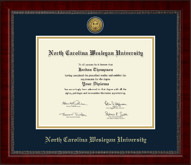 North Carolina Wesleyan University diploma frame - Gold Engraved Medallion Diploma Frame in Sutton