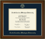 North Carolina Wesleyan University Gold Embossed Diploma Frame in Westwood