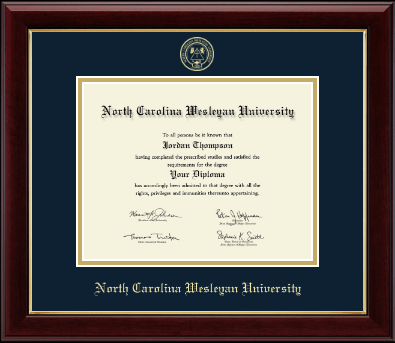 North Carolina Wesleyan University diploma frame - Gold Embossed Diploma Frame in Gallery