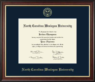 North Carolina Wesleyan University diploma frame - Gold Embossed Diploma Frame in Studio Gold