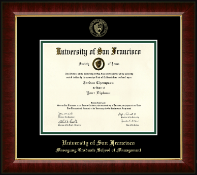 University of San Francisco diploma frame - Gold Embossed Diploma Frame in Murano