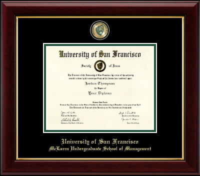 University of San Francisco diploma frame - Masterpiece Medallion Diploma Frame in Gallery