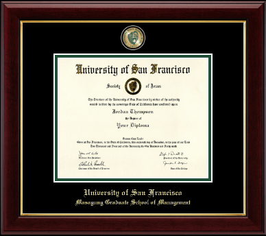 University of San Francisco diploma frame - Masterpiece Medallion Diploma Frame in Gallery