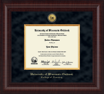 University of Wisconsin Oshkosh diploma frame - Presidential Gold Engraved Diploma Frame in Premier