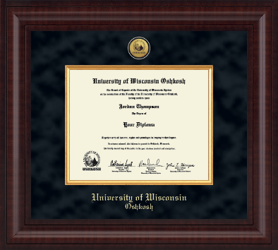 University of Wisconsin Oshkosh diploma frame - Presidential Gold Engraved Diploma Frame in Premier