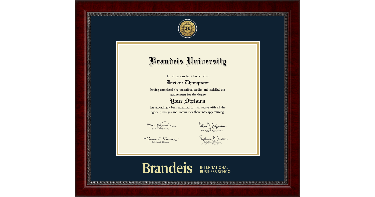 Gold Engraved Medallion Diploma Frame in Sutton Brandeis University
