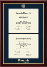 Brandeis University Masterpiece Medallion Double Diploma Frame in Gallery