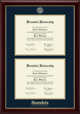 Brandeis University diploma frame - Masterpiece Medallion Double Diploma Frame in Gallery