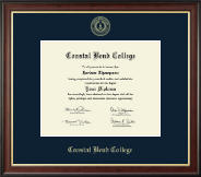 Coastal Bend College Gold Embossed Diploma Frame in Studio Gold