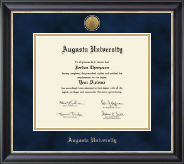 Augusta University Gold Engraved Medallion Diploma Frame in Noir