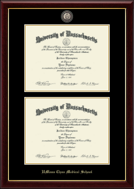 UMass Chan Medical School diploma frame - Masterpiece Medallion Double Diploma Frame in Gallery