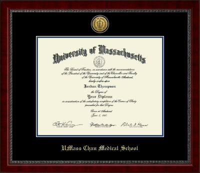 UMass Chan Medical School diploma frame - Gold Engraved Medallion Diploma Frame in Sutton
