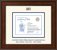 U.S. Dog Agility Association certificate frame - Masterpiece Medallion Agility Certificate Frame in Madison