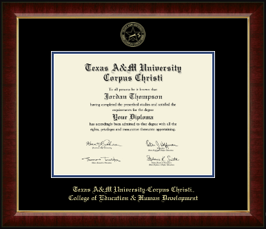 Texas A&M University Corpus Christi diploma frame - Gold Embossed Diploma Frame in Murano
