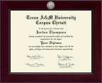 Texas A&M University Corpus Christi Century Silver Engraved Diploma Frame in Cordova
