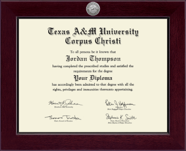 Texas A&M University Corpus Christi diploma frame - Century Silver Engraved Diploma Frame in Cordova