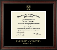 University of Wisconsin-Milwaukee Gold Embossed Diploma Frame in Studio