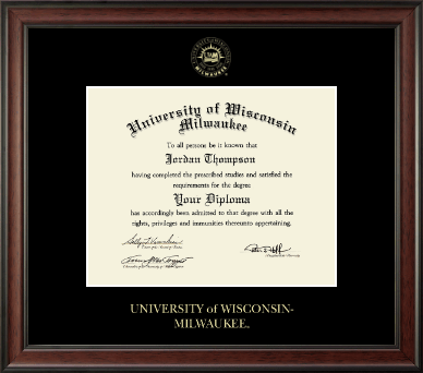 University of Wisconsin-Milwaukee diploma frame - Gold Embossed Diploma Frame in Studio