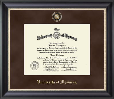University of Wyoming diploma frame - Regal Edition Diploma Frame in Noir