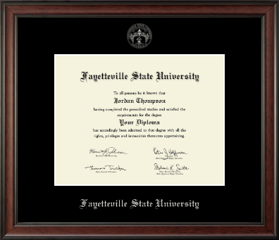 Fayetteville State University diploma frame - Silver Embossed Diploma Frame in Studio
