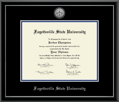Fayetteville State University diploma frame - Silver Engraved Medallion Diploma Frame in Onexa Silver