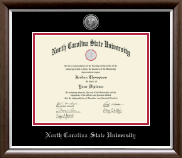 North Carolina State University diploma frame - Silver Engraved Medallion Diploma Frame in Devonshire
