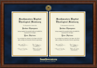 Southwestern Baptist Theological Seminary diploma frame - Gold Engraved Double Diploma Frame in Austin