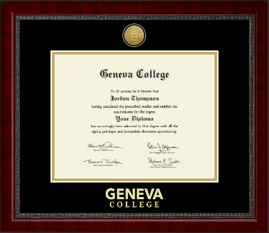 Geneva College diploma frame - Gold Engraved Medallion Diploma Frame in Sutton