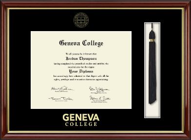 Geneva College diploma frame - Tassel & Cord Diploma Frame in Southport Gold