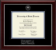 University of Saint Francis Silver Embossed Diploma Frame in Gallery Silver