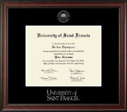 University of Saint Francis Silver Embossed Diploma Frame in Studio
