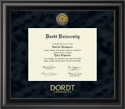 Dordt University diploma frame - Gold Engraved Medallion Diploma Frame in Midnight