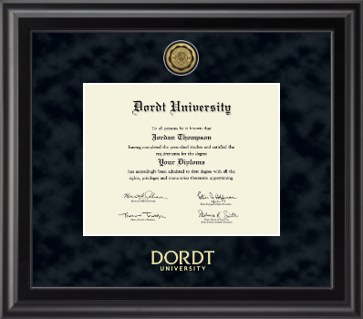 Dordt University diploma frame - Gold Engraved Medallion Diploma Frame in Midnight