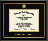 Alabama State University diploma frame - Gold Engraved Medallion Diploma Frame in Onyx Gold